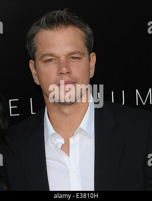 Welt-Premiere von TriStar Pictures ELYSIUM mit: Matt Damon wo: Los Angeles, CA, Vereinigte Staaten von Amerika bei: 7. August 2013 Stockfoto