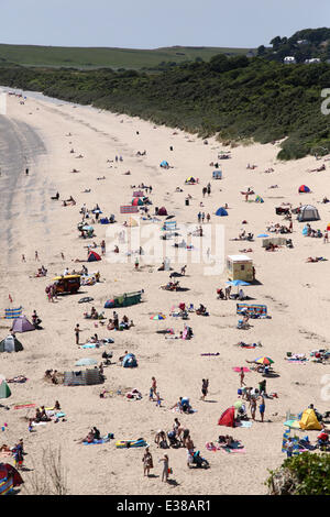 Tenby, West Wales, UK, bei heißem Wetter im Sommer. Stockfoto