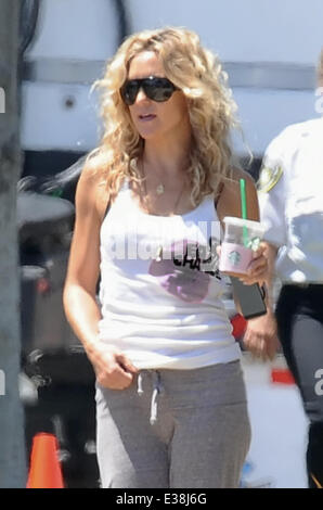 Schauspielerin Kate Hudson entdeckt am Set von "Wunsch I Was Here" Los Angeles mit Dreharbeiten: Kate Hudson wo: Los Angeles, CA, Vereinigte Staaten von Amerika bei: 16. August 2013 Stockfoto