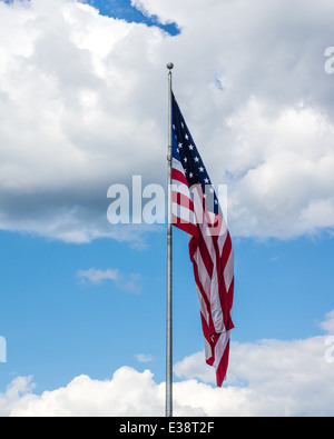 USA-Flagge, die an einem Mast Stockfoto