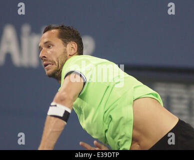 Andy Murray schlägt Michaël Llodra bei US OPEN Tennis Match Featuring: Michaël Llodra wo: Flushing Meadows, New York, USA bei: 29. August 2013 Stockfoto