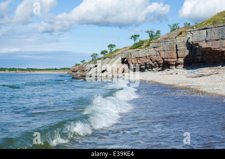 Heruntergefallen Klippen an der Küste auf der schwedischen Insel Öland in der Ostsee Stockfoto