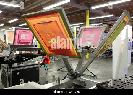 Wolkig mit Aussicht auf Fleischbällchen 2 Akteure Anna Faris & Will Forte in L.A. Essen Regionalbank mit Freiwilligen: Atmosphäre wo: Los Angeles, California, Vereinigte Staaten von Amerika als: 09 September 2013 Stockfoto