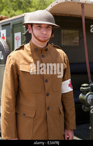 WWI-Ära US Army Medic Reenactor - USA Stockfoto