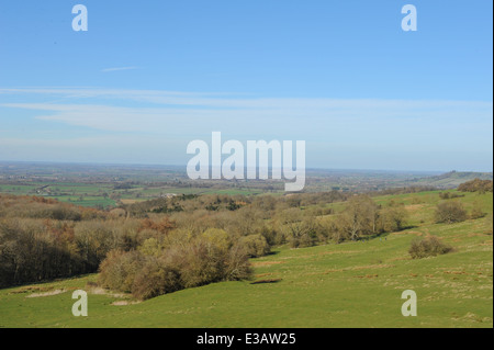 Dover-Hügel, mit Blick auf die Vale Evesham neben Chipping Campden in den Cotswolds, Gloucestershire, England, UK Stockfoto