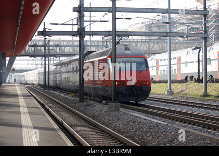 Öffentliche Verkehrsmittel in Genf Swiss Stockfoto