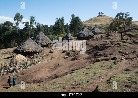 Buyit Ras Bereich. Trekking im Simien Mountains National Park. Nord-Äthiopien. Stockfoto