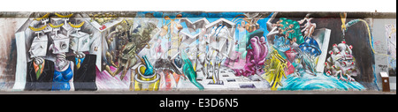 East Side Gallery, Berliner Mauer, Berlin, Deutschland Stockfoto