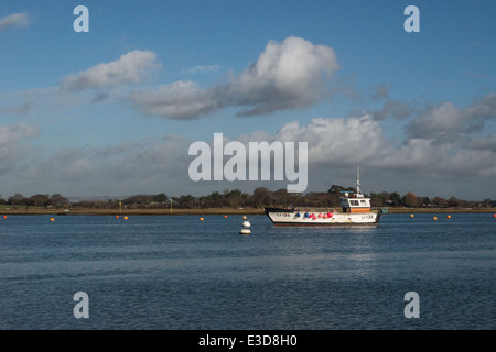 Blick über Chicester Kanal, West Itchenor, West Sussex, UK Stockfoto