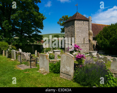 St Wulfran, ein 11. Jahrhundert Kirche in Ovingdean, ist eines der ältesten Gebäude innerhalb der Grenze von Brighton und Hove City Stockfoto