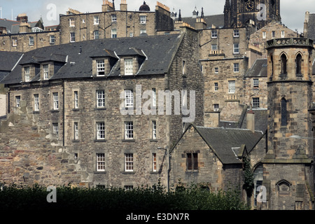 Ansicht von Edinburghs Altstadt von Greyfriars Kirk Stockfoto