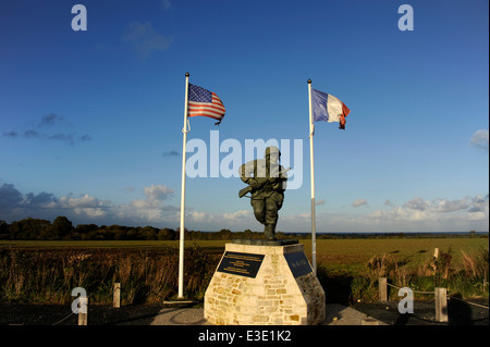 D-Day, Richard D. Winters Denkmal, Utah Beach, Sainte-Marie-du-Mont, Manche, Normandie, Frankreich Stockfoto