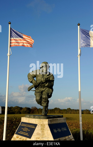 D-Day, Richard D. Winters Denkmal, Utah Beach, Sainte-Marie-du-Mont, Manche, Normandie, Frankreich Stockfoto