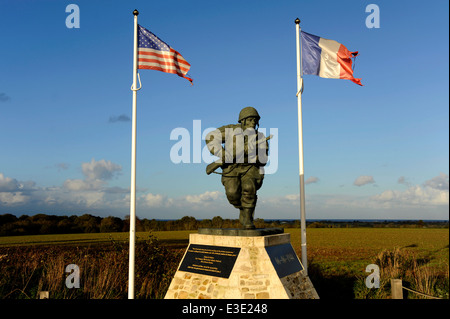 D-Day, Richard D. Winters Denkmal, Utah Beach, Sainte-Marie-du-Mont, Manche, Normandie, Frankreich Stockfoto