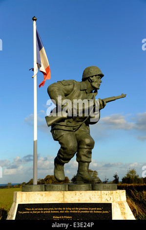 D-Day, Richard D. Winters Denkmal, Utah Beach, Sainte-Marie-du-Mont, Manche, Normandie, Frankreich Stockfoto