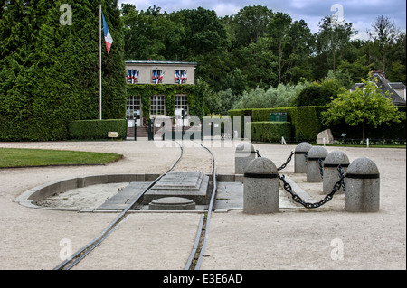 Rethondes Clearing / Lichtung des Waffenstillstandes / Clairière de l'Armistice, WWI Gedenkstätte und Museum, Wald von Compiègne, Frankreich Stockfoto