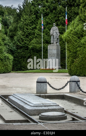 Rethondes Clearing / Lichtung des Waffenstillstandes / Clairière de l'Armistice, WWI Memorial und Statue von Foch, Compiègne, Frankreich Stockfoto