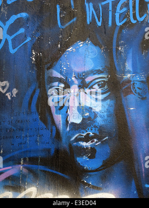 Graffiti an der Wand des Hauses von Serge Gainsbourg, rue de Verneuil, Paris, linken Ufer, Frankreich Stockfoto