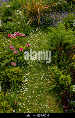 Einen viktorianischen Garten mit Wald und krautige Pflanzen, die nur selten außerhalb der großen botanischen Gärten zu finden. Stockfoto