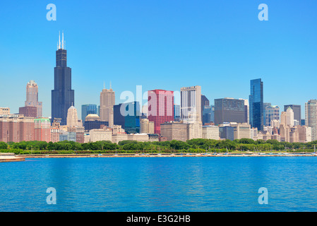 Skyline von Chicago, Stadtbild Stockfoto