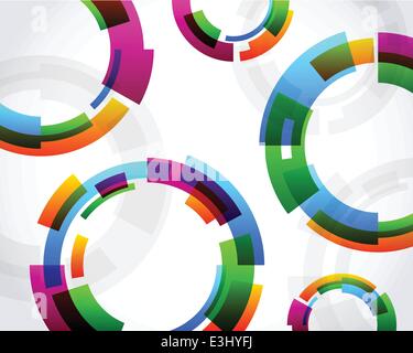 Bunte abstrakte konzentrischen Kreis Hintergrunddesign Stock Vektor