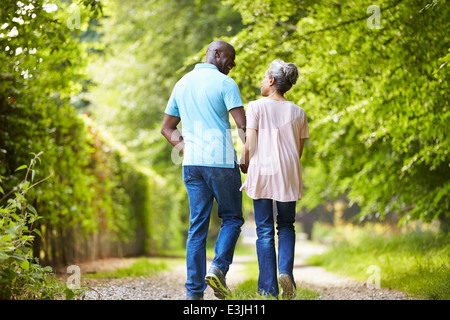 Älteres afroamerikanischen paar In Landschaft wandern Stockfoto