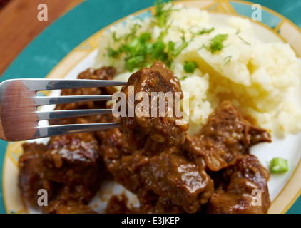 Carbonnade à la Flamande Vlaamse stoverij Stockfoto