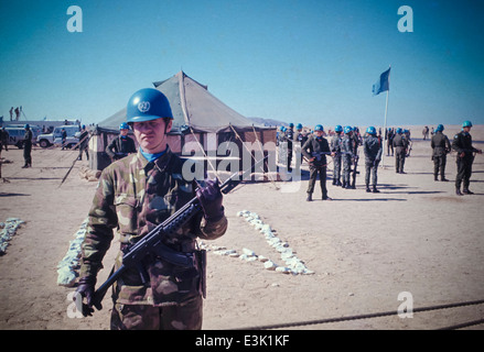 ONU Soldat, Libanon Refugee Camp, 70 Stockfoto