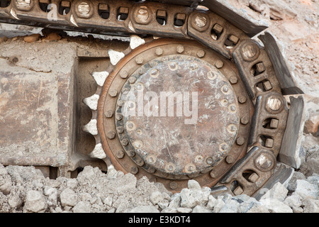 Auch gebrauchte Bagger Spuren closeup Stockfoto