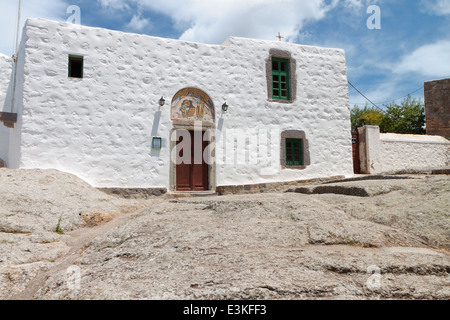 Höhle der Apokalypse waren Heilige Ioannis der Evangelist schrieb die Offenbarung. Insel Patmos, Griechenland Stockfoto