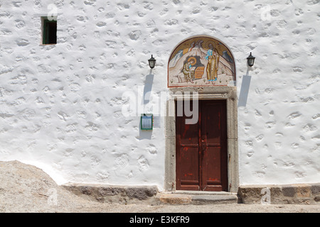 Höhle der Apokalypse waren Heilige Ioannis der Evangelist schrieb die Offenbarung. Insel Patmos, Griechenland Stockfoto