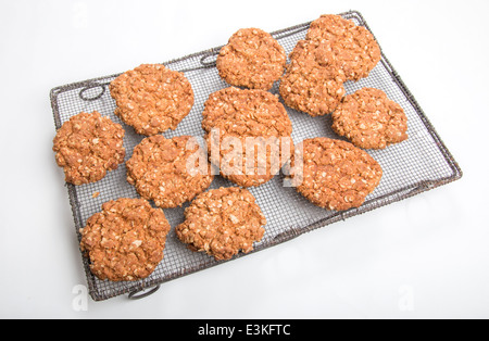 knusprigen Hafer-Cookies/Kekse auf ein Retro-Kühlregal (1 von 16) Stockfoto