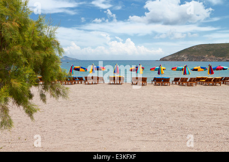 Malerischen Strand auf der Insel Patmos in Griechenland Stockfoto