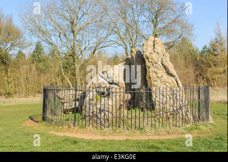 Die Rollright Stones in der Nähe der englischen Dorf von Long Compton in den Cotswolds, Oxfordshire, England, UK Stockfoto