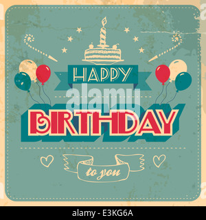 Jahrgang alles Gute zum Geburtstag Grußkarte Stockfoto