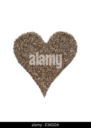 Chia-Samen in Herz-Form-symbol Stockfoto