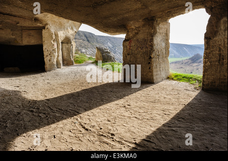 Verlassene Kalkstein Minen, alte Orhei, Moldawien Stockfoto