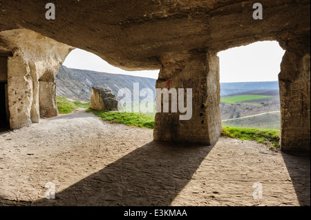 Verlassene Kalkstein Minen, alte Orhei, Moldawien Stockfoto