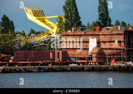 Teil der großen Schiffe im Bau. Stockfoto
