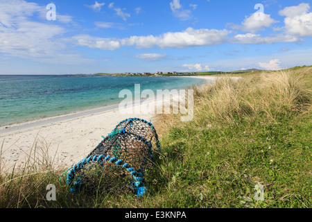 Lobster Pot auf Sanddünen von Traigh Nam Faoghailean Strand Balranald RSPB Natur Reserve North Uist äußeren Hebriden Scotland UK Stockfoto