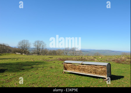 Atemberaubende Aussicht vom Shenberrow Hügel mit Blick auf die Cotswolds auf dem Weg der Cotswold Weg gehen, Gloucestershire, England, UK Stockfoto