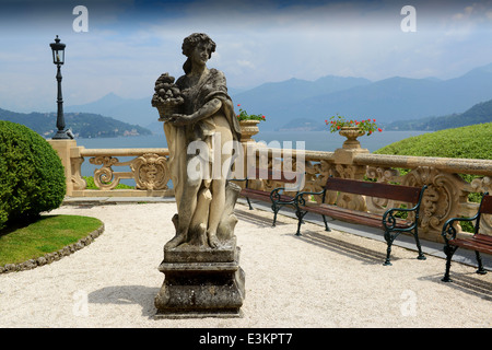 Villa Balbianello Gärten Garten Statue, Lenno, Comer See, Italien Stockfoto