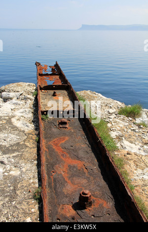 Spektakuläre Lage in Kinbane Head an der Causeway-Küste in Nordirland, gleich außerhalb von Ballycastle Stockfoto