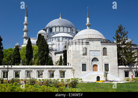 Blick auf die Süleymaniye Camii Moschee in der Stadt Zentrum von Istanbul, Türkei Stockfoto