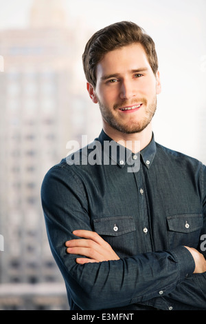 Porträt von zuversichtlich Geschäftsmann Stockfoto