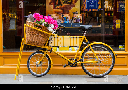 Gelbes Fahrrad Tour de France Yorkshire 2014 Stockfoto