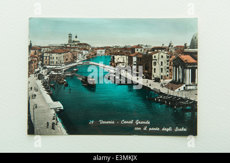 Canal Grande Venedig in eine alte Postkarte Stockfoto