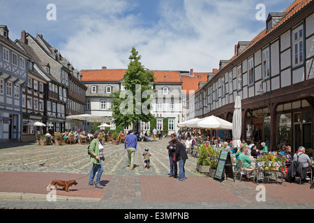 quadratische "Schuhhof", Goslar, Harz Mountains, Niedersachsen, Deutschland Stockfoto