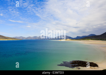 Blick über Sound z. und Traigh Sheileboist Strand, Berge des Nordens Harris äußeren Hebriden Western Isles Schottland Stockfoto