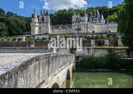 Château d'Ussé, eines der Schlösser des Loire-Tals bei Rigny-Ussé, Indre-et-Loire, Frankreich Stockfoto